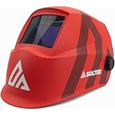 HELLMET R-05 RED Automatic Welding Screen, True Color and Real 3D Vision, DIN 4-13 Adjustable, Filter 1/1/1/2 with 4 Sensors,