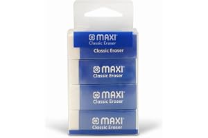 Maxi Classic Dust Free Eraser Big 8pc PET pack, For erasing performance for School, Office and Home