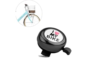 Shirene Campanello per Bicicletta,I Love My Bike Campanello Bici Bambino Campanello Bici con Suono Forte e Chiaro,Alluminio Campanello per Bici Set per la Maggior Parte delle Biciclette Nero