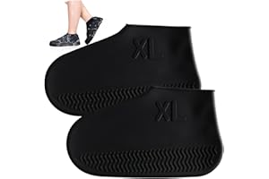 badaren Silikon Regenüberschuhe, 1 Paar Wasserdichte Überschuhe mit Antirutschsohle, Regen Schuhüberzieher, Wasserdichte Schuhüberzieher Silikon für Regen, Schneetag, Schlammige Straßen