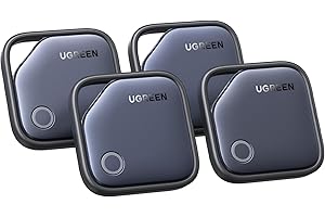 UGREEN FineTrack Smart Finder Localizador Bluetooth SmartTag Tracker Soporte iOS Rastreador para Llaves Equipaje Cartera Bicicleta Mochila Bolso, 2 Años de Batería(4 Piezas)