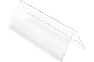 Deflecto Tischnamensschild, A4, Querformat, 300 x 95 x 110 mm, Dachform, standfest & doppelseitig lesbar, für Schule & Büro