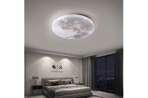 GUANSHAN Lustres de simulation de lune LED Moon Plafonnier Ultra-Mince Rond Plafonnier Entrée Plafonnier Éclairage Mural Applique Murale pour Chambre, Salon, Garçons Filles Chambre
