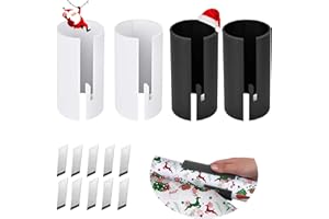 LOCCY 4 paquets Coupe-papier d'emballage Massicot Rouleau de Papier Cadeau de Noël Outil de Découpe de Papier pour Emballage Cadeau avec 10 remplaçants intégrés pour des Emballages Cadeaux Parfaits