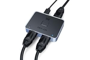 MT-VIKI 8K 60Hz DP 2.0 Switch 2 w 1 Out Displayport Splitter 1 in 2 Out Displayport przełącznik z przyłączem zasilania obsługuje 3D EDID do komputera, laptopa, projektora, konsoli Xbox PS5/4/3