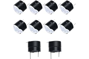 mxuteuk 10 Stück Schwarz Elektronischer Summer Alarmton Lautsprecher Signalton Mini Active Piezo Buzzers, Fit für Computer Drucker Elektronische Komponenten HF-12095