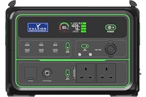 FALCON WORLD CLASS TECHNOLOGY FALCON 1200W Portable Power Station, 1120Wh Outdoor Camping System, Mobile Lithium Battery Pack with 230V/1200W AC Outlets for Camping, Outdoor Adventure and Emergency Backup