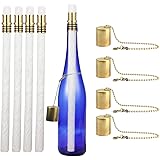 EricX Light Wine Bottle Brass Tiki Torch Wick Holders and Caps -4 Pack