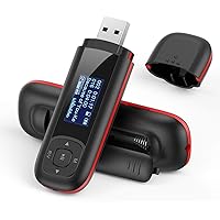 AGPTEK 8GB Tragbare USB MP3 Player 1 Zoll LCD Display USB Stick mit FM, Aufnahme, U3, Schwarz und Rot