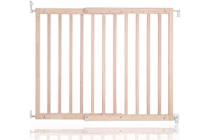 Safetots Chunky Wooden Screw Fit Stair Gate, Natural, 63.5cm - 105.5cm, Wood Baby Gate, Screw Fit Safety Barrier, Stylish Design and Practical Safety Gate, Easy Installation