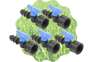 acquaverde Mini Valvola a Cilindro, Rubinetto Portagomma con Filetto Femmina per Impianti, Sistemi e Tubi di irrigazione a Goccia, Nero Made in Italy - Orto Facile (5, 16 mm x 3/4")