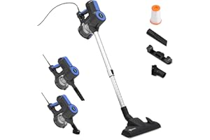 Akitas S12 Odkurzacz Przewodowy Bezworkowy 2w1 (Stick/Ręczny) z Niemiecką Szczotką Wessel Werk – Lekki i Wydajny