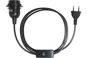 ‎EAZY CASE EAZY CASE - Lampenfassung E27 mit Kabel [MIT SCHALTER] - Fassung E27 mit Kabel - Lampenfassung mit Schalter - Lampenkabel mit Fassung - Glühbirne mit Kabel - Lampenfassung mit Stecker - Für DIY Lampen