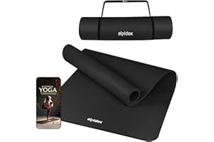 ALPIDEX Tappetino Yoga Extra Spesso 1,5cm Tappeto Fitness NBR 3 Larghezze E-Book Antiscivolo Cinghia Trasporto Aerobica Palestra Ginnastica Pilates Allenamento Casa