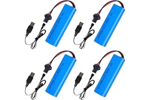 Dhqkqg 4 Pcs Batería Li-Ion 3.7V Recargable, 800mAh 3.7V Litio RC Batería, con Cable de Carga USB Conector SM 2P, para Barcos, Tanques, Coches, vehículos RC, Robots, Stunt Car, Barcos