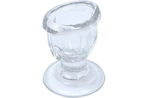 WHOLELIFEOBJECTS Gobelet de lavage des yeux en verre avec design ingénieux pour s'adapter aux yeux pour un nettoyage efficace des yeux – Bord en forme d'œil, ajustement parfait – Transparent – 1 pièce