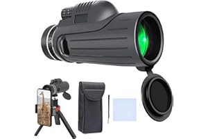 HARBOO Monokulares Teleskop für Smartphone Kompaktes wasserdichtes, Hochvergrößerndes Monokular mit Stativ 80x100 Hohe Vergrößerung BAK-4 Prisma für Vogelbeobachtung/Wanderung/Jagd/Sternguckerei