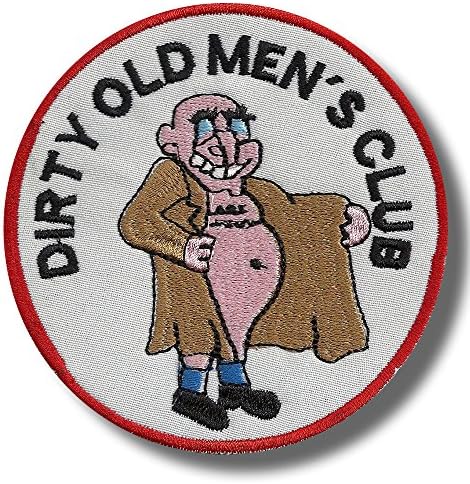 Dirty old mens club - Iron/Sew on patch, 8 x 8 cm