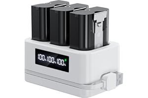 Loqdivr 3 Batterien und weiße Digitale Ladestation für Video Doorbell 2/3/4, Video Doorbell 3 Plus, Stick Up Cam Akku (2/3Gen) und Spotlight Cam/Plus/Pro Akku (2025 Neu)