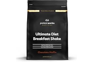 THE PROTEIN WORKS Protein Works - Ultimate Diet Breakfast Shake, On-the-Go Healthy Weight Loss Meal Replacement, Added Caffeine, Low Calorie, Low Sugar, Chocolate Muffin, 9 Servings, 500g