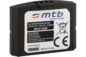 MTB MORE ENERGY Batería BA-300 para Auriculares inalámbricos Sennheiser RI 410 (IS 410), RI 830 (Set 830 TV), RI 830-S, RI 840 (Set 840 TV), RI 900, RR 4200... - v. Lista