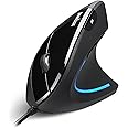 Perixx PERIMICE-513 Mouse USB ergonomico verticale cablato - 6 pulsanti - 1000/1600 DPI - RSI - Tunnel Carpale - Sollievo dal