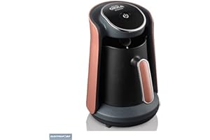 Arzum Okka Cafetière turque, design compact, capteur de protection contre les débordements, facile à nettoyer, performances économes en énergie, 4 côtés, rose