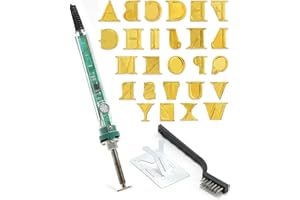 AIMOADO Holzbrenn-Alphabet-Set, Brandeisen, personalisierbar für Holz, Leder, Branding und andere Oberflächen, Prägung mit 26 Eisenbuchstaben, 1,6 cm hoch