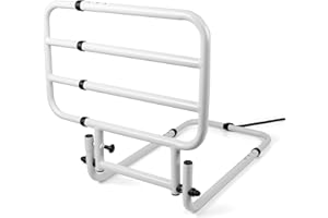 Azione Salute Sponda Letto Universale Telescopica e Ribaltabile – Regolabile in Larghezza con Struttura in Acciaio Verniciato Bianco – Ideale per Letti da Degenza di Anziani e Disabili