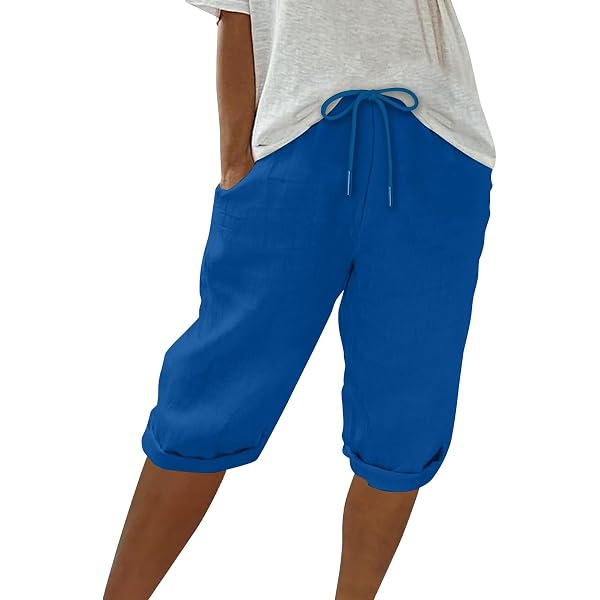 Damen 3/4 Leinenhose Slim Fit – Sommer-Freizeithose Aus Musselin-Baumwolle, Leicht, In S-3XL, Vielseitig Für Outdoor & Casual