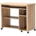 Amazon Brand - Movian Severn Mobile Workstation with Wheels & Additional Storage, 89 x 48 x 76cm, Light Brown Oak-Effect