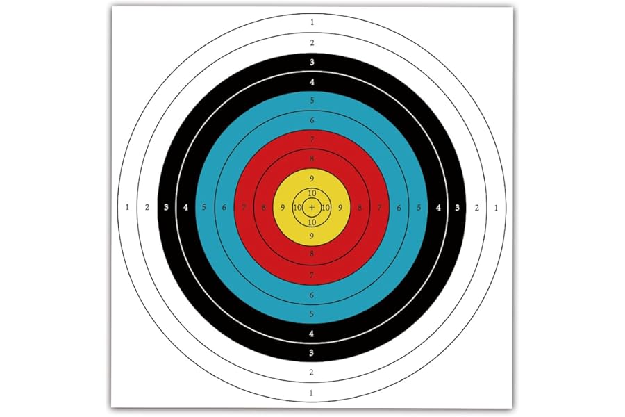 LONGBOWMAKER 60 * 60cm Archery Targets 20pcs Backyard Clear Targets Face Standard Targets Paper for Outdoor Archery Sport & Shooting