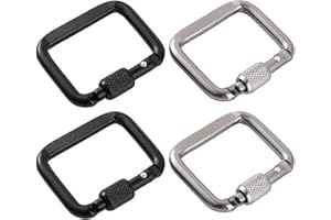 HAHHHHA 4 Pcs Locking Carabiner Clip Heavy Duty Set|Premium Aluminum Alloy D-Ring Key Ring Hook|Camping Accessories for Outdoor, Hammocks, Dog Leash, Fishing, Hiking, Traveling, Swing