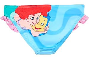 Disney Traje de baño Princesa Ariel y Flounder, Slip para niña