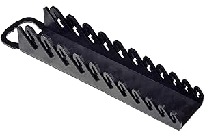 Ernst Manufacturing Gripper Stubby Wrench Organizer, 11 Tool, Black