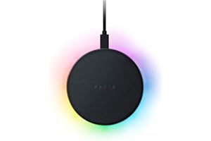 Razer Chroma Charging Pad 10W Fast Wireless Charger -Wireless Charger with Chroma RGB (Fast Wireless Charging, Chroma RGB, Soft Touch Rubber Top) Black