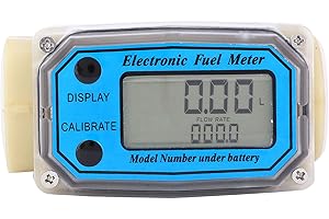 VIAGASAFAMIDO Flussimetro Digitale Turbina ad Alta Precisione 15-120L/Min Display LCD 1" NPT per Cherosene Benzina Gas Olio Carburante