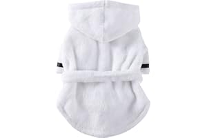 COLORFUL OUTDOOR Pet Kleidung Hundekleidung Haustier Hund Bademantel Hund Schlafanzug Schlafkleidung für Welpen kleine Hunde (White, XL)