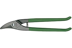 BESSEY Figuren-Loch-Schere D114-250L, Gesamtlänge 250 mm, Schnittlänge 37 mm, Griff PVC-getaucht, für kurze gerade und Figurenschnitte, Gewicht 0,47 Kg