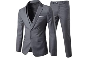 Allthemen Traje de Hombre Slim fit Trajes de 3 Piezas Chaqueta de Traje de Hombre para Boda de Negocios