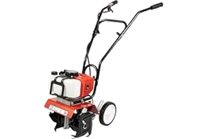 chennnls Fraise de jardin à essence 2 temps 52cc houe à essence légère compacte de jardin 6500-7000tr/min