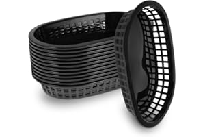 Healvian Paniers De Restauration Rapide En Plastique Noir - 12Pcs Barquettes Frites Et Porte Burgers IdéAl Pour Fruits Desserts Et Buffet