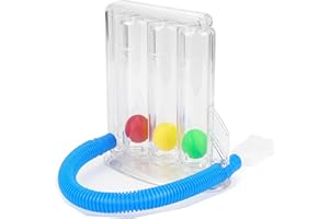 PVFZXS Entrenador de pulmones, entrenador de respiración, entrenador de respiración pulmonar, entrenador de respiración con 3 bolas de colores, entrenador de respiración para terapia del habla y función