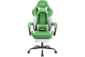 SUKIDA Ergonomiczne krzesła dla graczy wideo, krzesło komputerowe, krzesła dla graczy, dla dorosłych, masaż, podparcie lędźwiowe, obrotowe, regulacja wysokości, oparcie zagłówka,