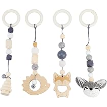 4 Pièces Arche Portique Deveil Eveil Bebe Bois Arche de Jeux Bébé Jouet