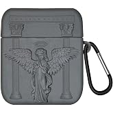 Microsonic AirPods 1. Nesil / 2. Nesil i&ccedil;in Kılıf Cartoon Fig&uuml;rl&uuml; Silikon Crtn-Fgr-Pry-Angl-Gri [AirPods 1/2 ile Uyumlu Kılıf
