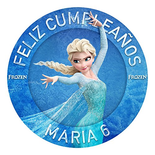 OBLEA de Papel de azúcar Personalizada, 19 cm, diseño de Elsa de Dis
