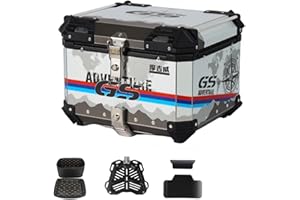 CCACHE Topcase Motorradkoffer Wasserdicht Top Case 36L 45L 55L 65L Universal Roller Koffer Aluminium Motorrad Heckbox Helmkoffer Aufbewahrungsbox Rollerkoffer Mit Sicherheitsschloss (Color : D, Size : 45L