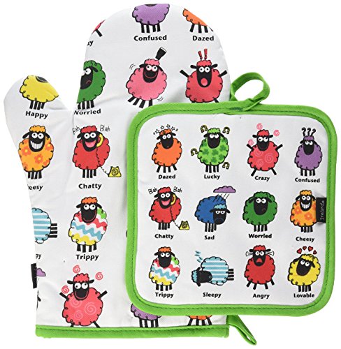 Dublin Gift Wacky Woollies Oven Glove & Pot Holder Set-