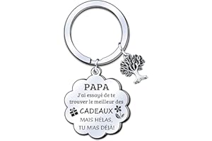 LUODAN Cadeau Papa Porte-clés Cadeau fete des peres Porte-clés Cadeau de fête des pères Cadeaux d'anniversaire Cadeau Noel Papa
